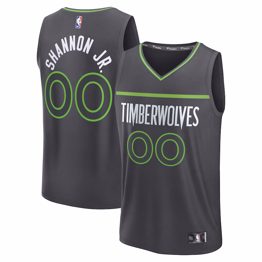 Men's Minnesota Timberwolves Terrence Shannon Jr. Fanatics Charcoal Fast Break Replica Player Jersey - Statement Edition - SUjersey01