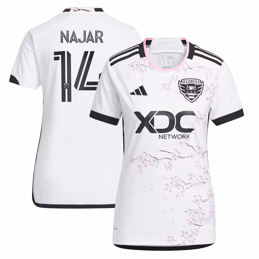 Women's D.C. United Andy Najar adidas White 2023 The Cherry Blossom Kit Replica Player Jersey - SUjersey01