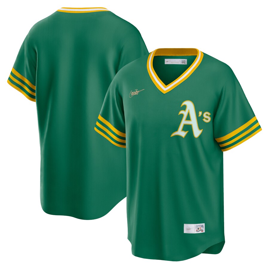 Men's Oakland Athletics Nike Kelly Green Road Cooperstown Collection Team Jersey - SUjersey01
