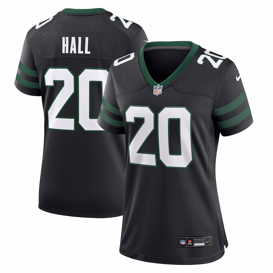 Women's New York Jets Breece Hall Nike Legacy Black Alternate Game Jersey - SUjersey01