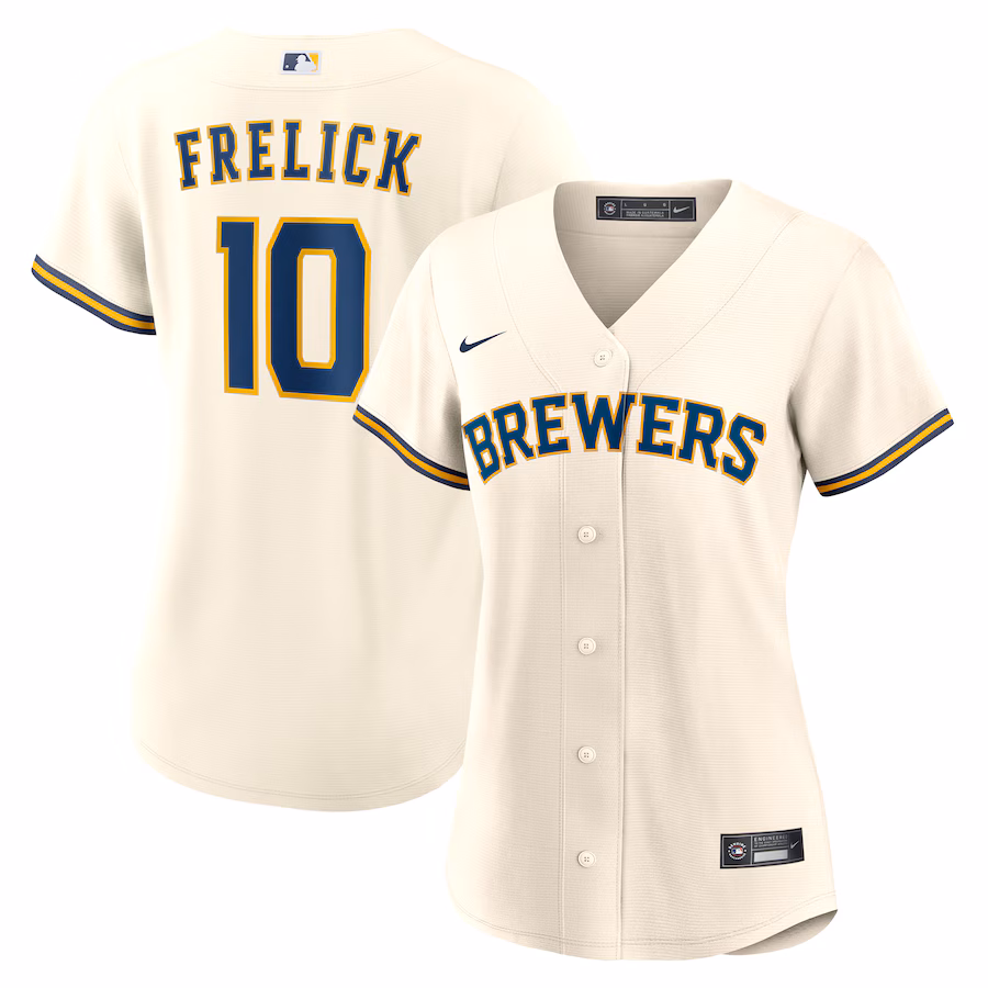 Women's Milwaukee Brewers Sal Frelick Nike Cream Home Replica Jersey - SUjersey01