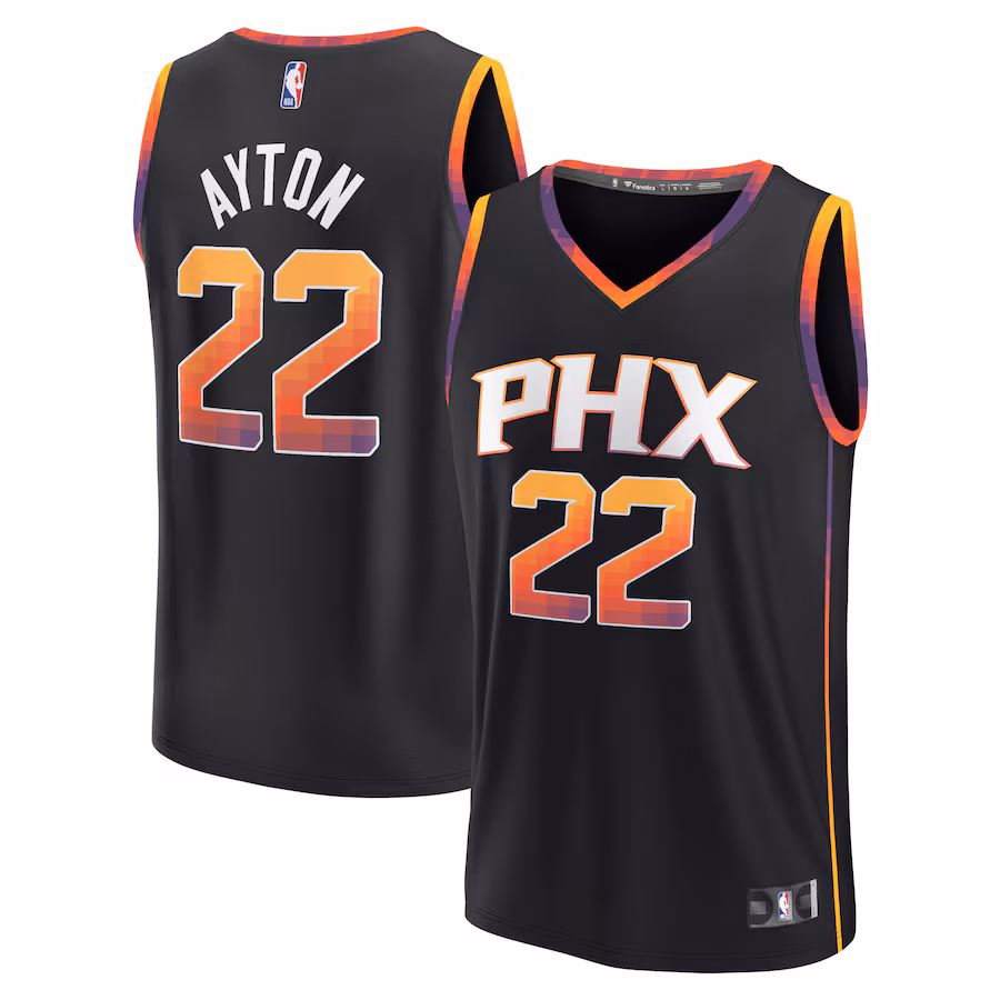 Men's Phoenix Suns Deandre Ayton Fanatics Black Fast Break Replica Player Jersey - Statement Edition - SUjersey01