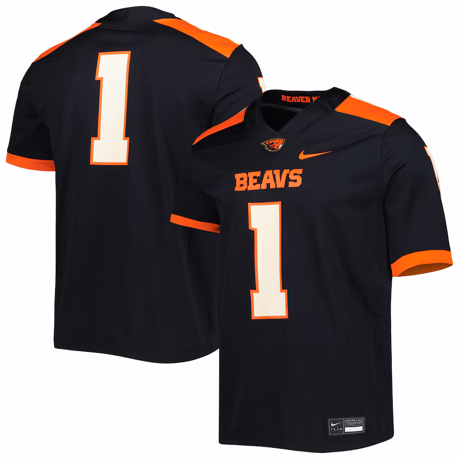 #1 Oregon State Beavers Nike Untouchable Football Jersey - Black - SUjersey01