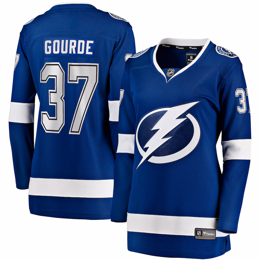 Women's Tampa Bay Lightning Yanni Gourde Fanatics Blue Home Breakaway Player Jersey - SUjersey01
