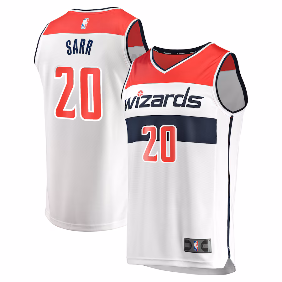 Men's Washington Wizards Alexandre Sarr Fanatics White Fast Break Replica Player Jersey - Association Edition - SUjersey01