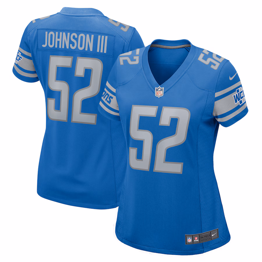 Women's Detroit Lions Raymond Johnson III Nike  Blue Team Game Jersey - SUjersey01