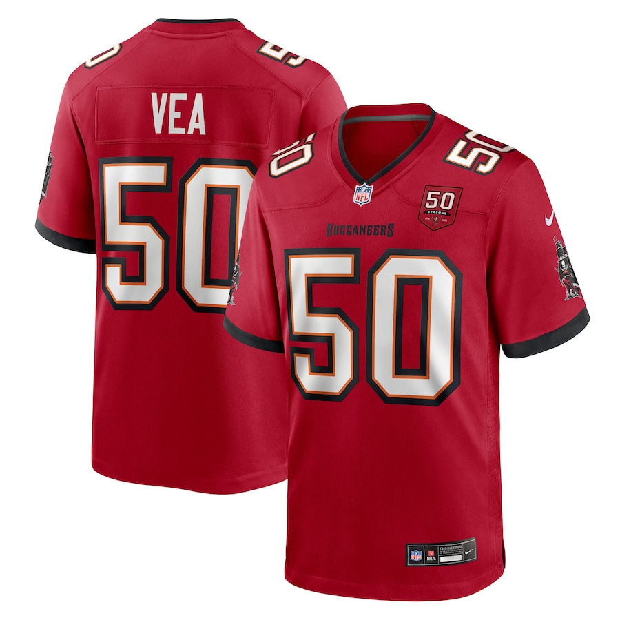 Men's Tampa Bay Buccaneers Vita Vea Nike Red 50th Anniversary Game Jersey - SUjersey01