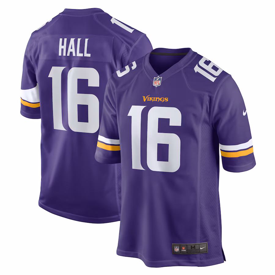 Men's Minnesota Vikings Jaren Hall Nike  Purple  Game Jersey - SUjersey01
