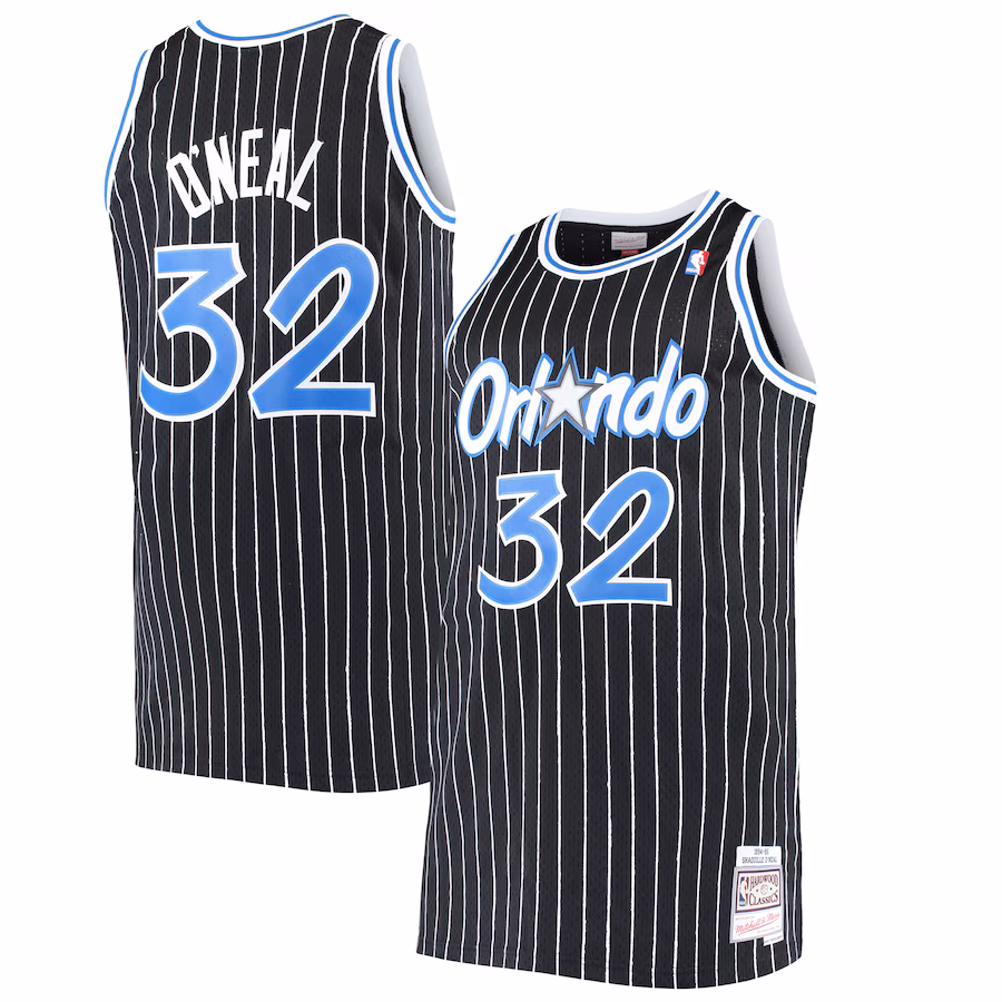 Men's Orlando Magic Shaquille O'Neal Mitchell & Ness Black Big & Tall Hardwood Classics Jersey - SUjersey01