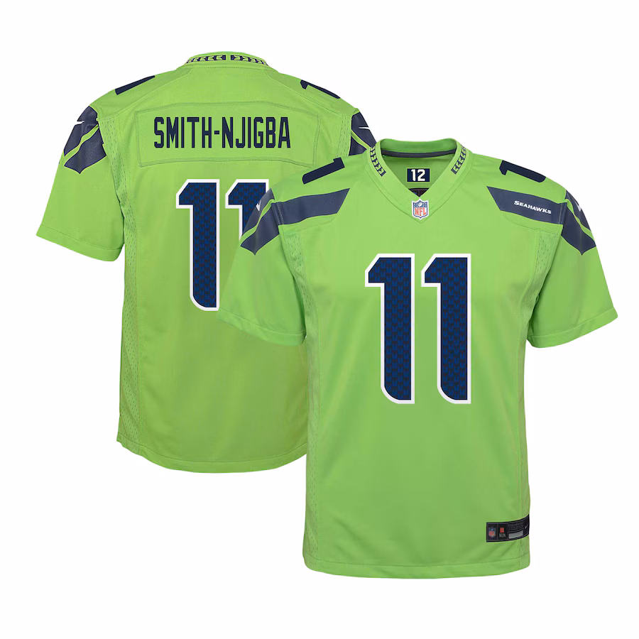 Youth Seattle Seahawks Jaxon Smith-Njigba Nike Neon Green Alternate Player Game Jersey - SUjersey01