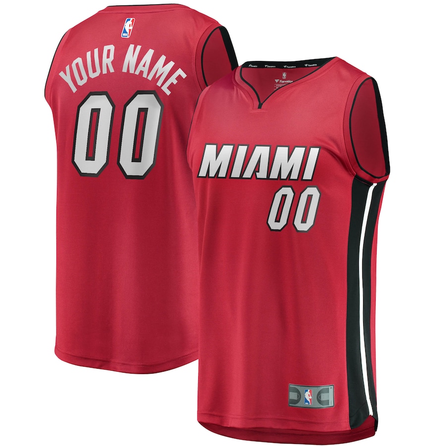 Youth Miami Heat Fanatics Red Fast Break Replica Custom Jersey - Statement Edition - SUjersey01