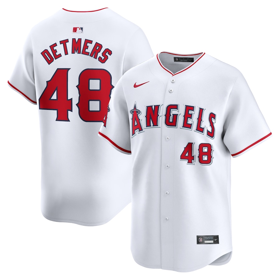 Men's Los Angeles Angels Reid Detmers Nike White Home Limited Player Jersey - SUjersey01