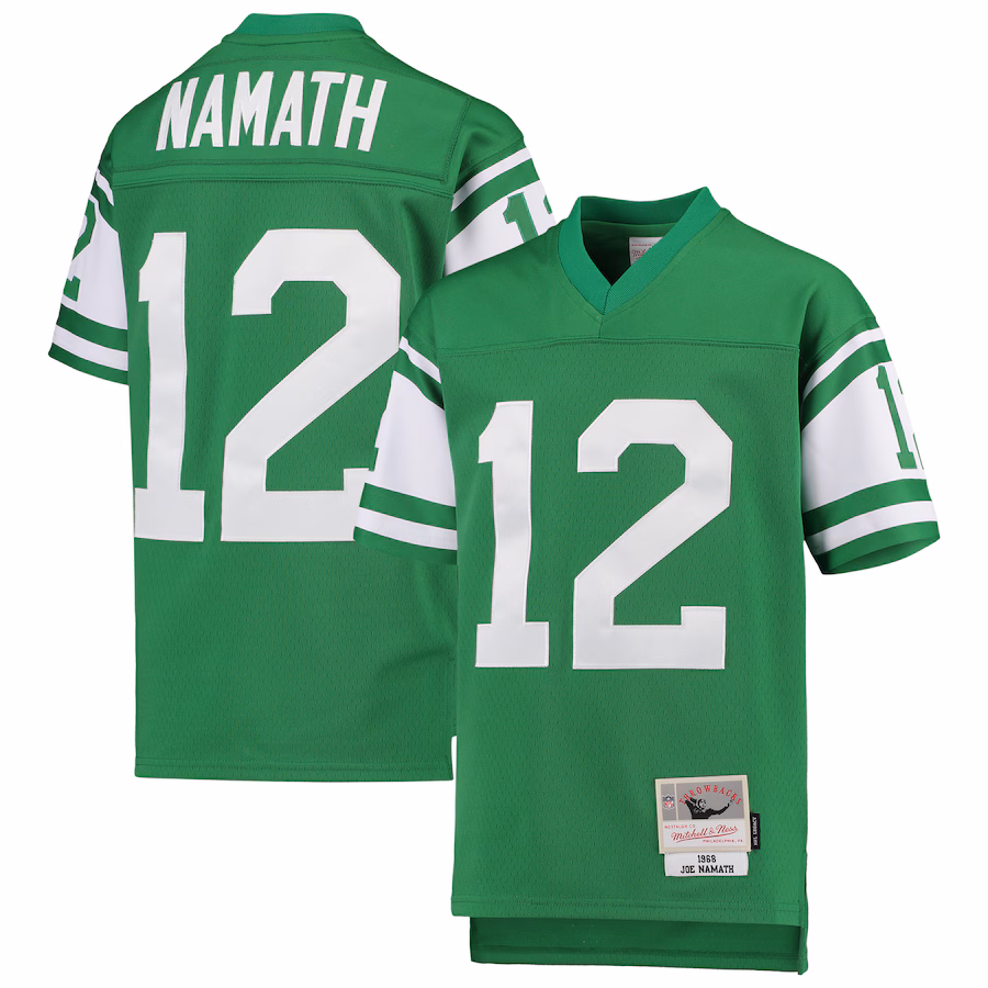 Youth New York Jets Joe Namath Mitchell & Ness Green 1968 Legacy Retired Player Jersey - SUjersey01