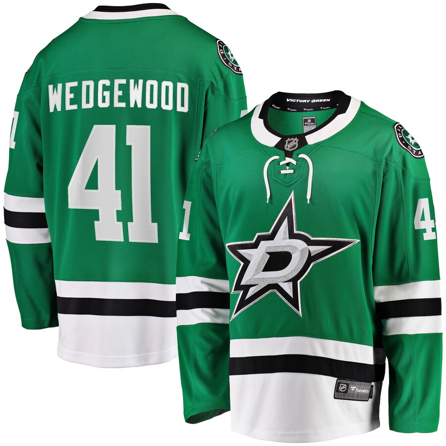 Men's Dallas Stars Scott Wedgewood Fanatics Branded Kelly Green Home Breakaway Player Jersey - SUjersey01