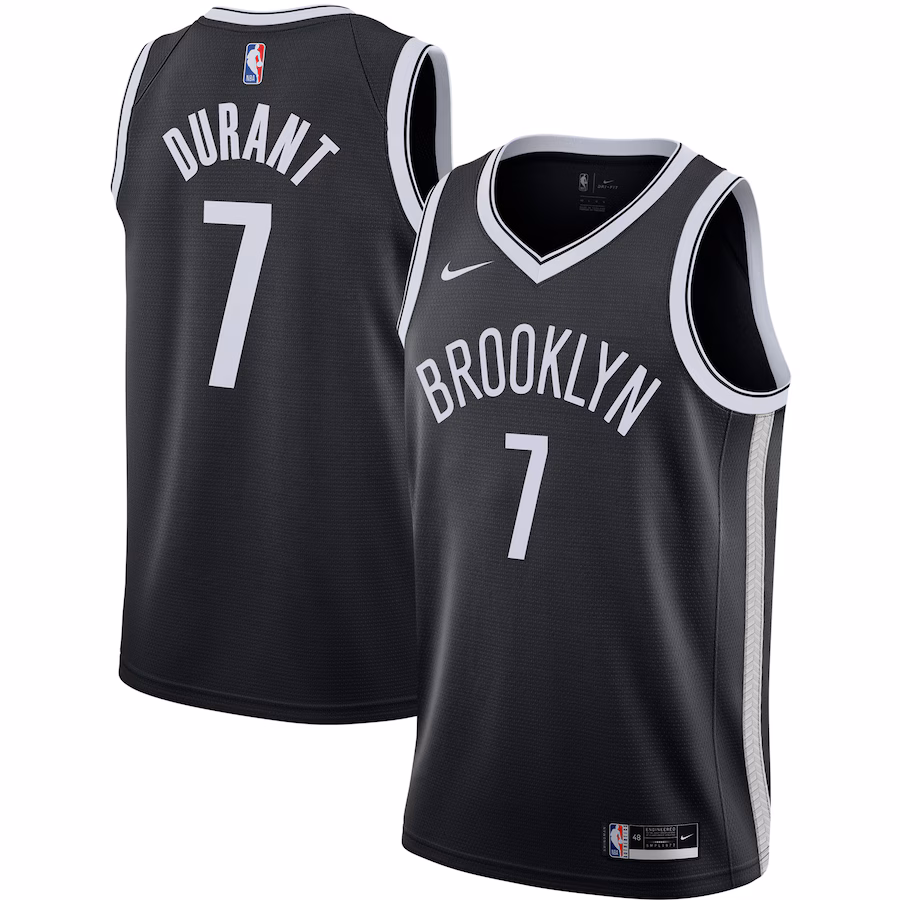 Men's Brooklyn Nets Kevin Durant Nike Black 2020/21 Swingman Jersey - Icon Edition - SUjersey01