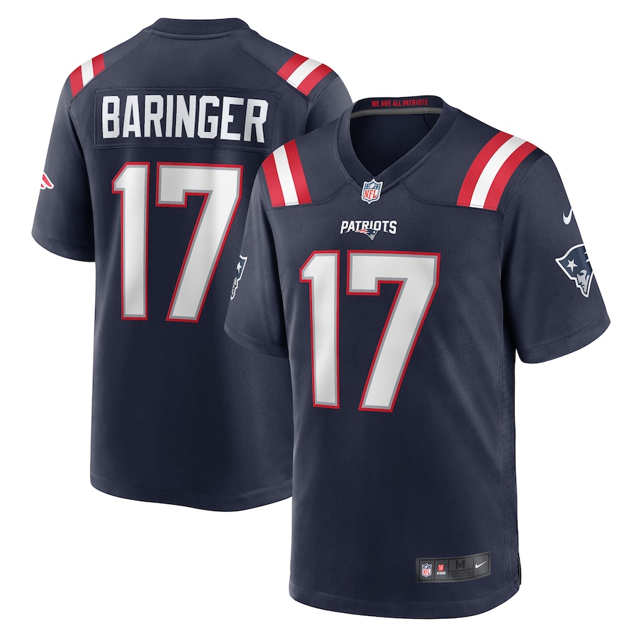 Men's New England Patriots Bryce Baringer Nike  Navy Team Game Jersey - SUjersey01