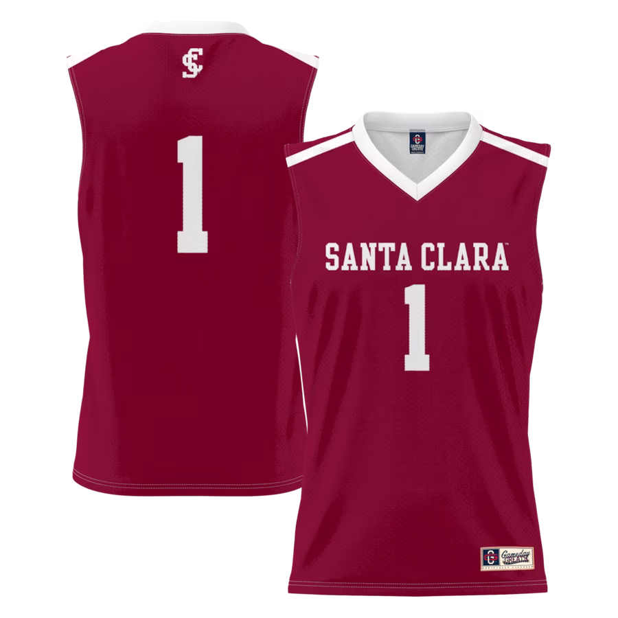 #1 Santa Clara Broncos GameDay Greats Lightweight Basketball Jersey - Maroon - SUjersey01