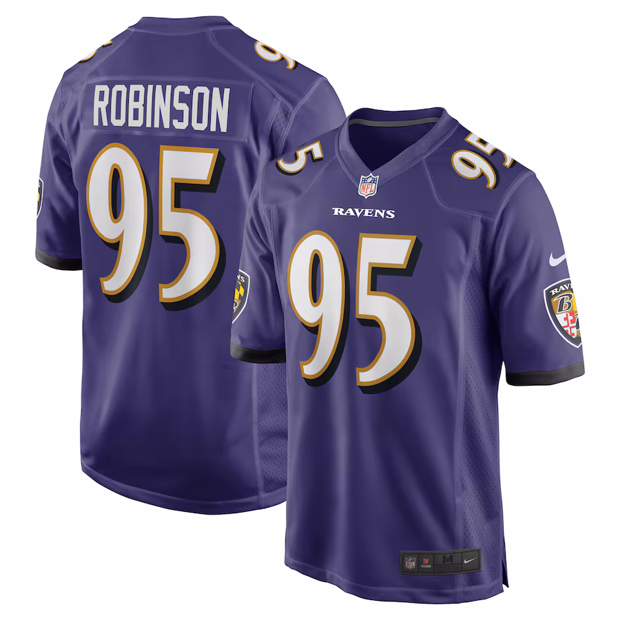 Men's Baltimore Ravens Tavius Robinson Nike Purple Team Game Jersey - SUjersey01