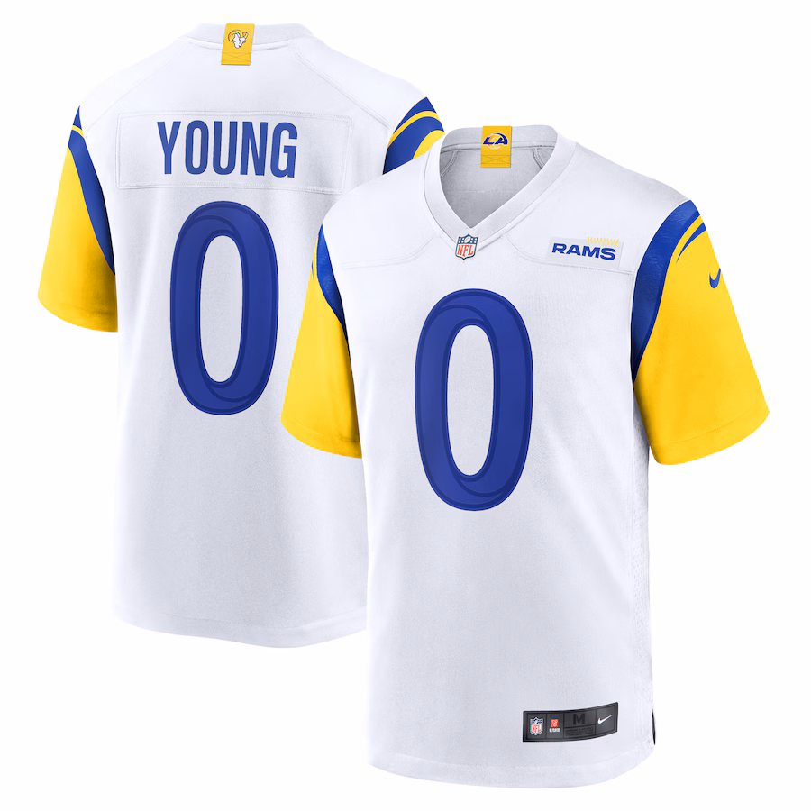 Men's Los Angeles Rams Byron Young Nike  White Team Game Jersey - SUjersey01