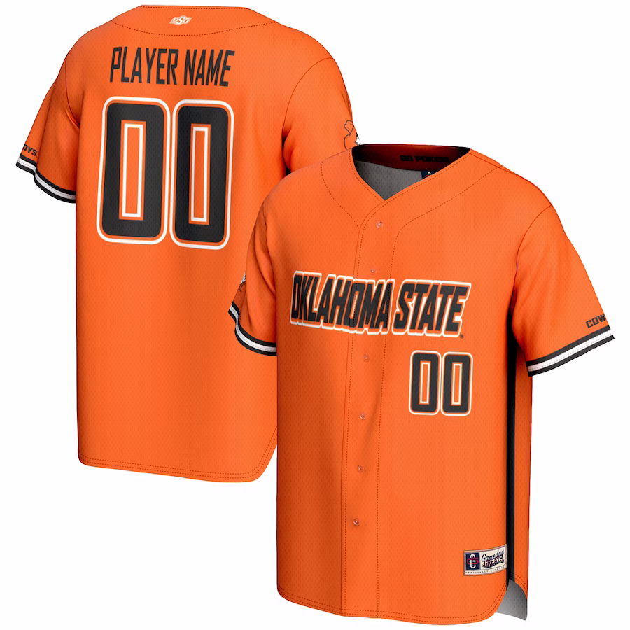 Oklahoma State Cowboys GameDay Greats NIL Pick-A-Player Lightweight Baseball Jersey - Orange - SUjersey01