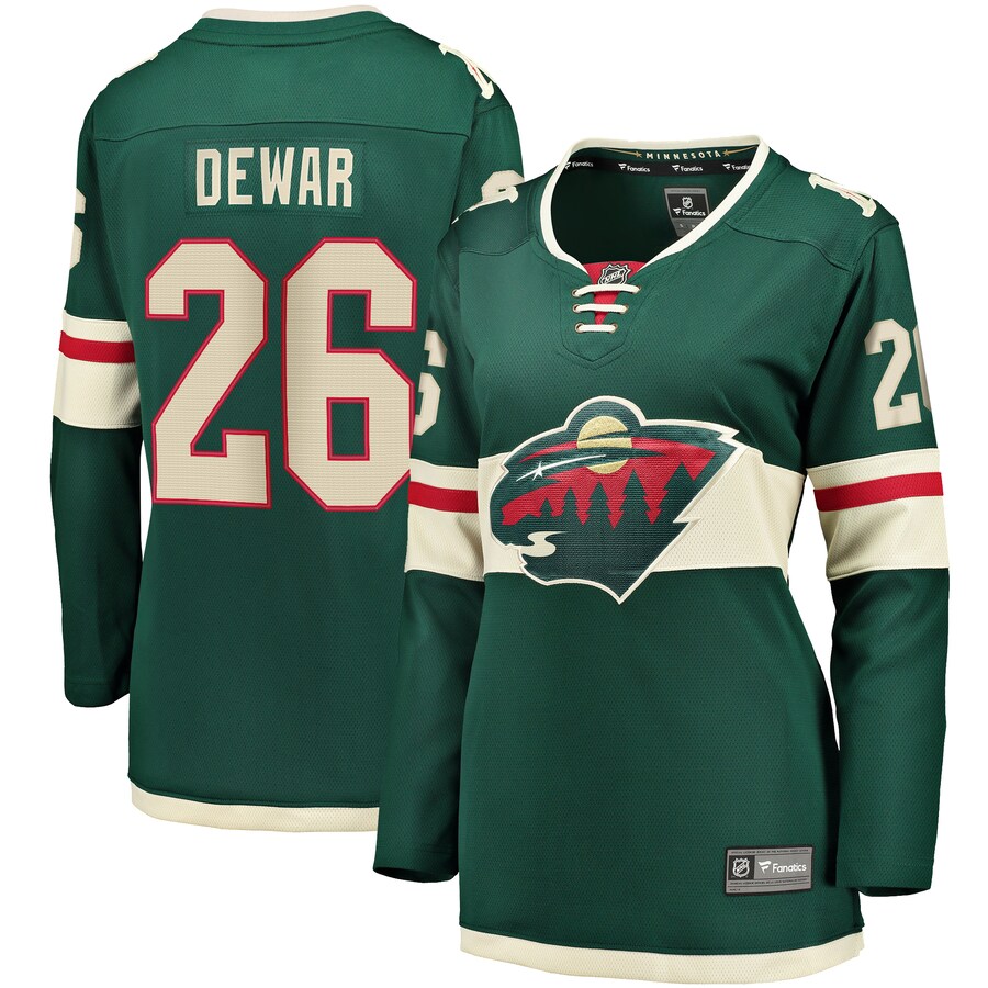 Women's Minnesota Wild Connor Dewar Fanatics Branded Green Home Breakaway Player Jersey - SUjersey01