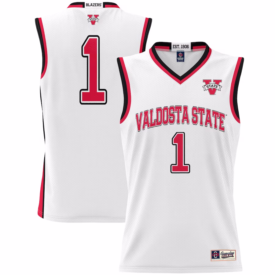 #1 Valdosta State Blazers GameDay Greats Youth Lightweight Basketball Jersey - White - SUjersey01