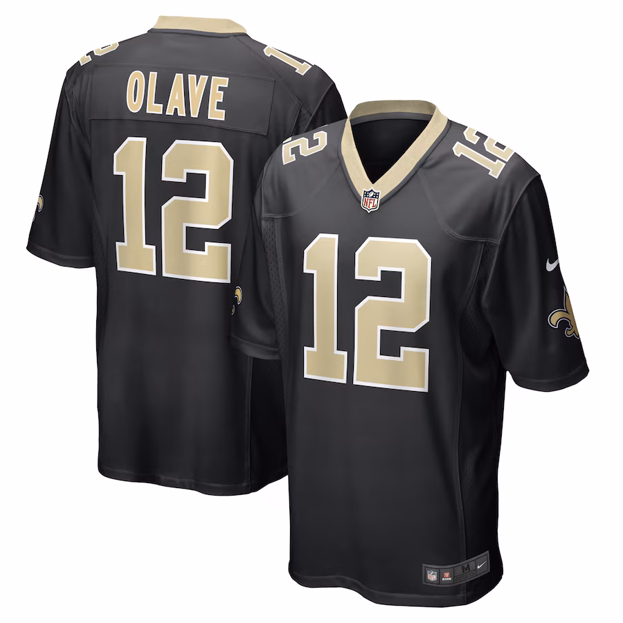 Men's New Orleans Saints Chris Olave Nike Black Player Game Jersey - SUjersey01