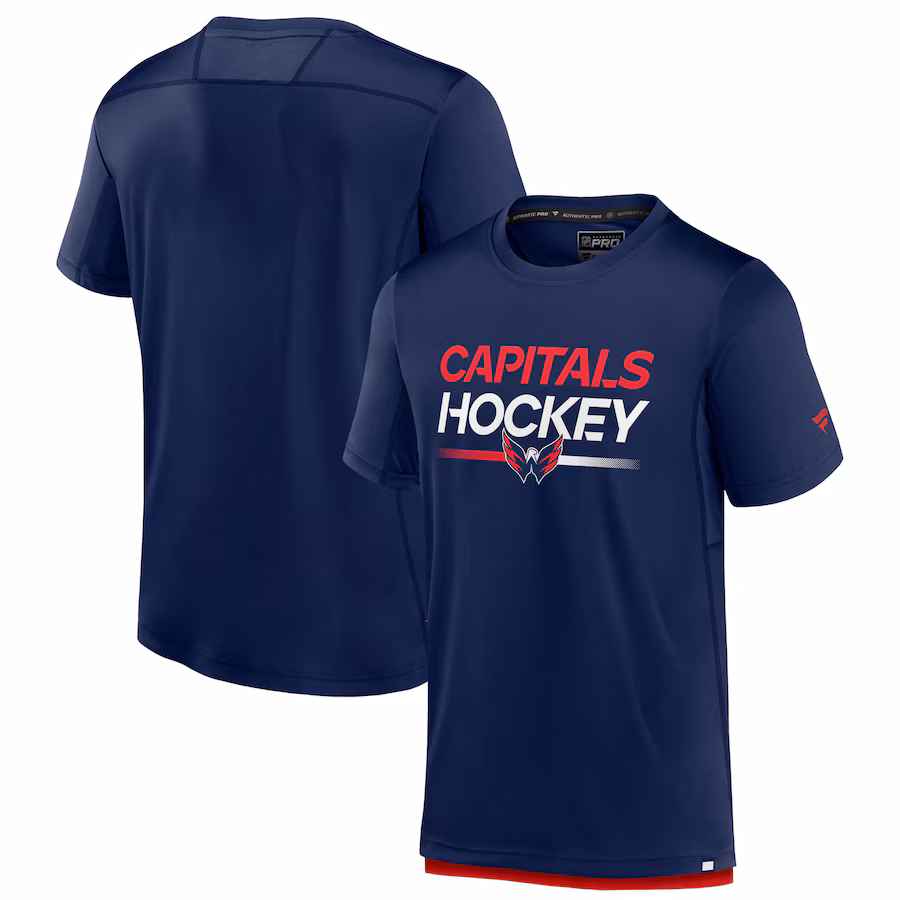 Men's Washington Capitals Fanatics Navy Authentic Pro Tech T-Shirt - SUjersey01