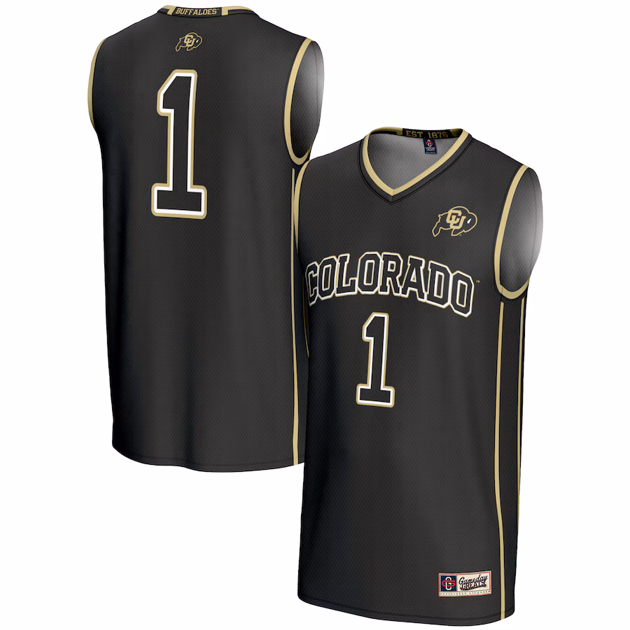 Youth GameDay Greats  Black #1 Colorado Buffaloes Lightweight Replica Basketball Jersey - SUjersey01