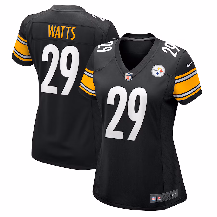 Women's Pittsburgh Steelers Ryan Watts Nike Black Game Jersey - SUjersey01