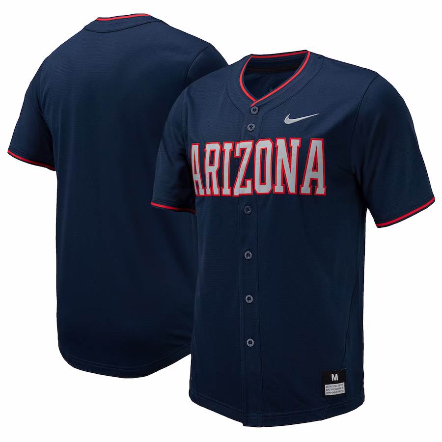 Arizona Wildcats Nike Replica Full-Button Baseball Jersey - Navy - SUjersey01