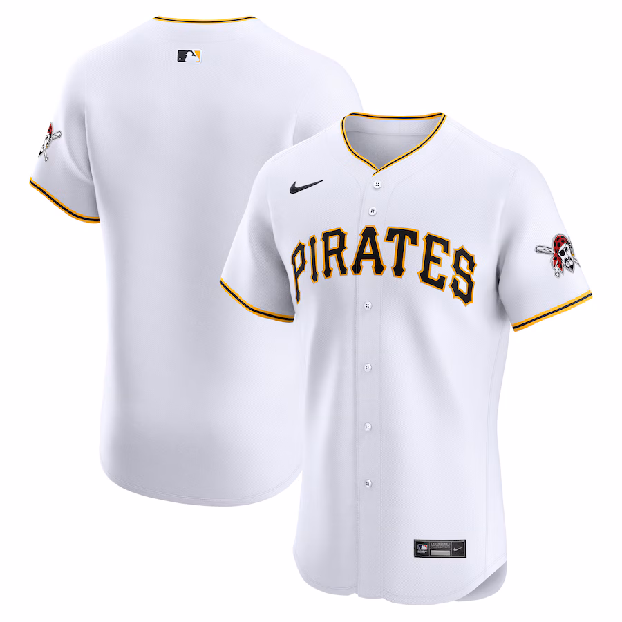 Men's Pittsburgh Pirates Nike White Home Elite Jersey - SUjersey01