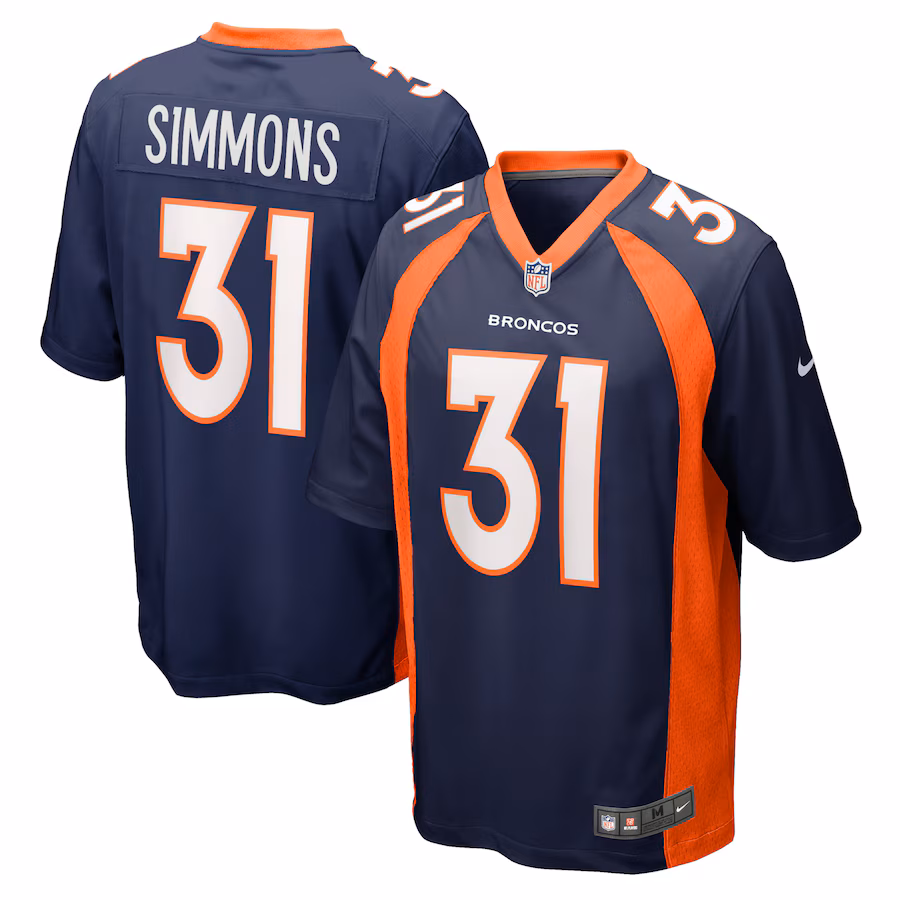 Men's Denver Broncos Justin Simmons Nike Navy Game Jersey - SUjersey01