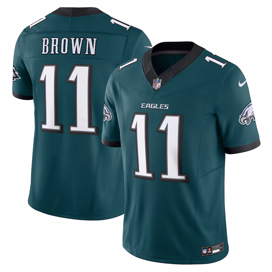 Men's Philadelphia Eagles A.J. Brown Nike Midnight Green Vapor F.U.S.E. Limited Jersey - SUjersey01