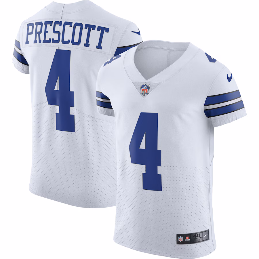 Men's Dallas Cowboys Dak Prescott Nike White Vapor Elite Player Jersey - SUjersey01