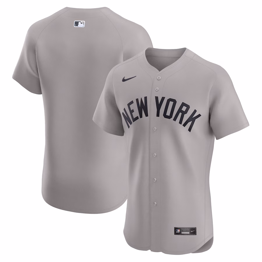 Men's New York Yankees Nike Gray Road Elite Jersey - SUjersey01
