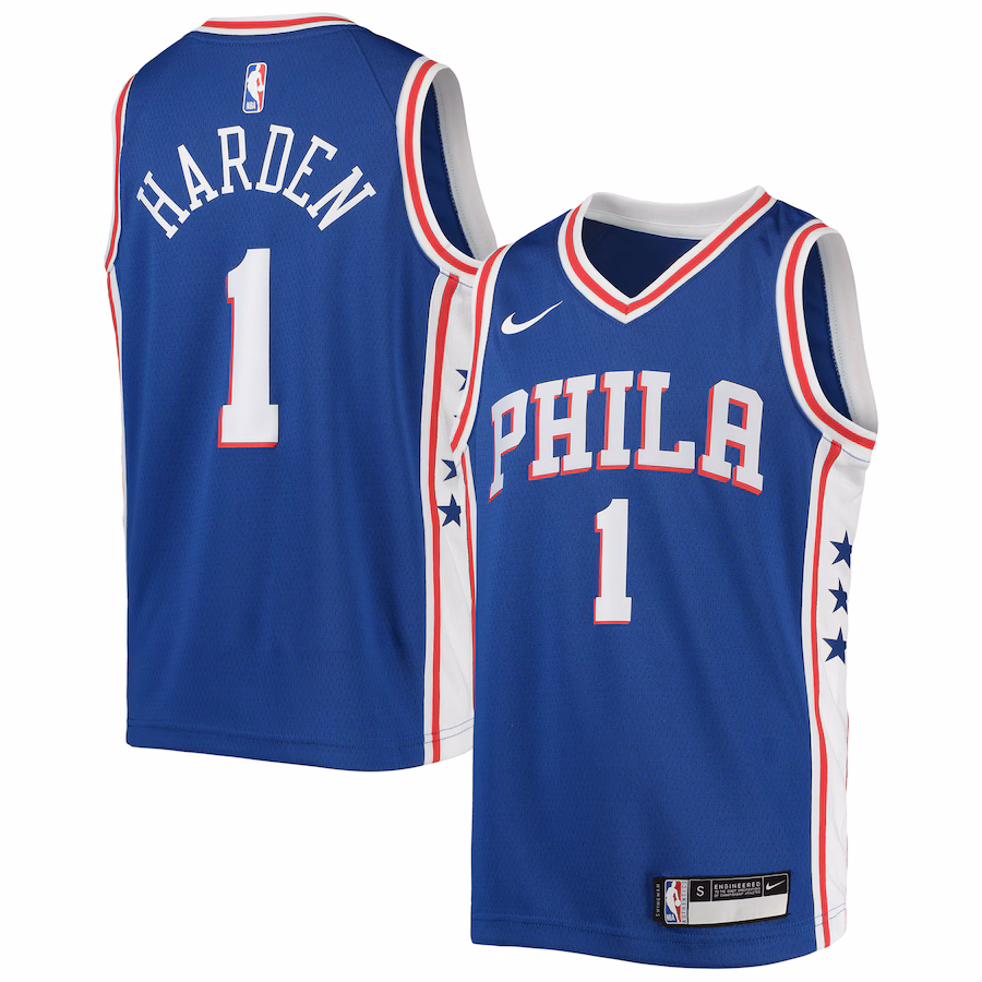 Youth Philadelphia 76ers James Harden Nike Royal Swingman Jersey - Icon Edition - SUjersey01