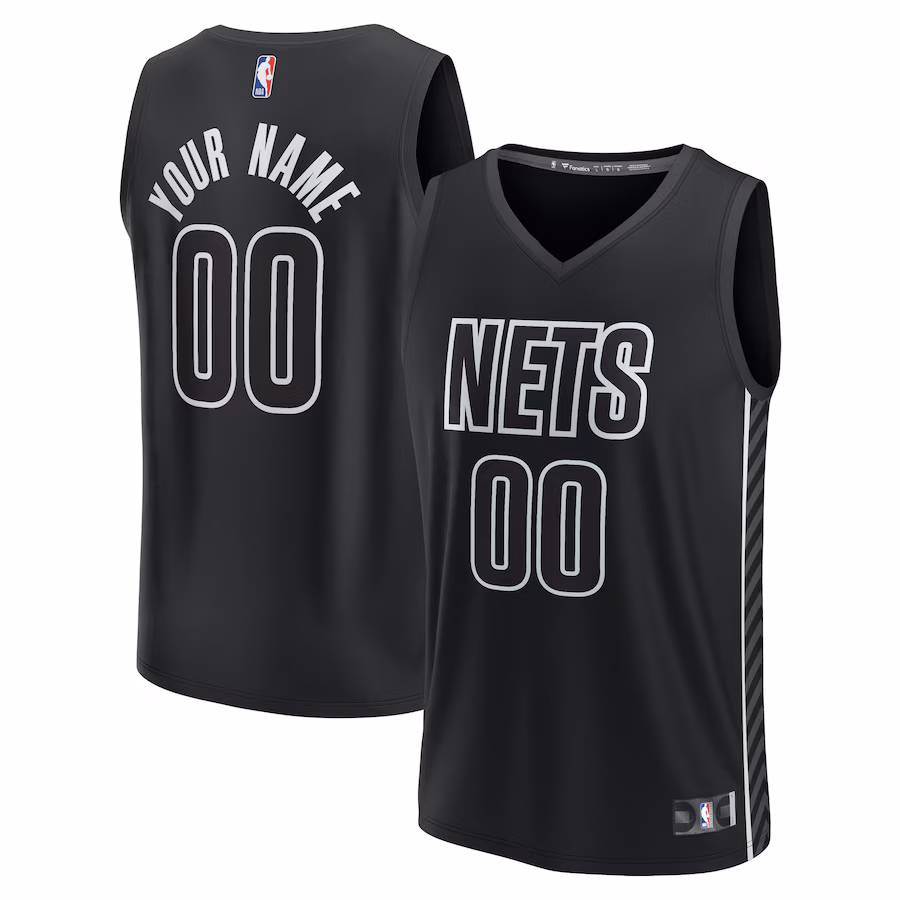 Men's Brooklyn Nets Fanatics Black Custom Fast Break Jersey - Statement Edition - SUjersey01