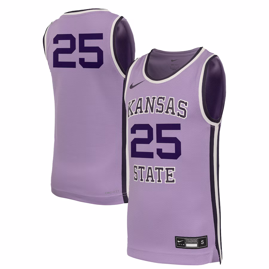 Youth Nike #25 Lavender Kansas State Wildcats Retro Replica Basketball Jersey - SUjersey01