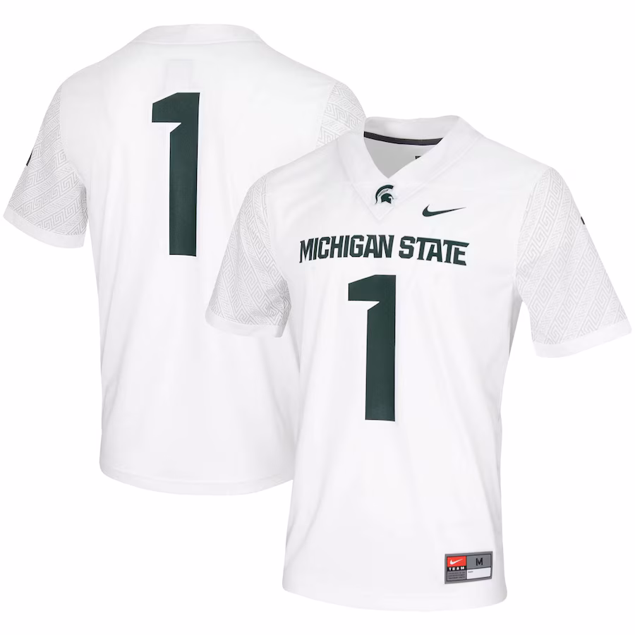 Men's Nike #1 White Michigan State Spartans Untouchable Game Jersey - SUjersey01