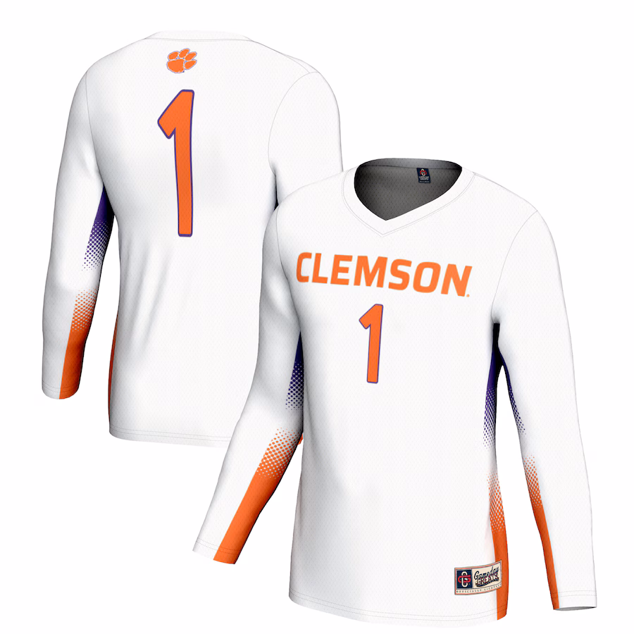 Youth GameDay Greats #1 White Clemson Tigers Lightweight Women's Volleyball Jersey - SUjersey01