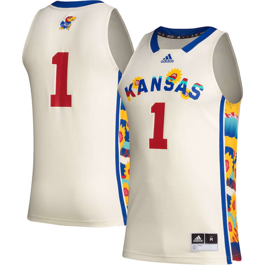 #1 Kansas Jayhawks adidas Honoring Black Excellence Basketball Jersey - Khaki - SUjersey01