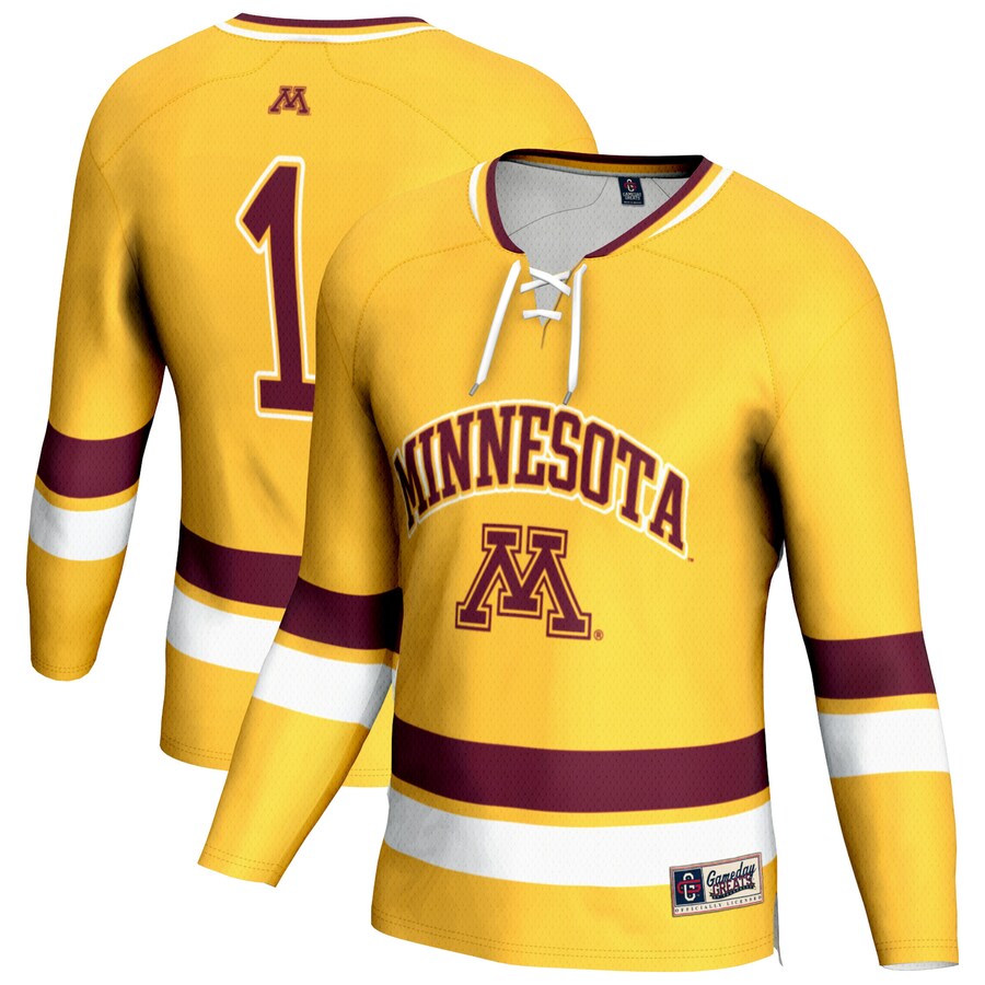 Unisex GameDay Greats Gold Minnesota Golden Gophers Lightweight Men's Hockey Fashion Jersey - SUjersey01