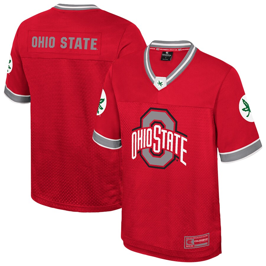 Men's Colosseum  Scarlet Ohio State Buckeyes Nothing But The Hits Football Jersey - SUjersey01