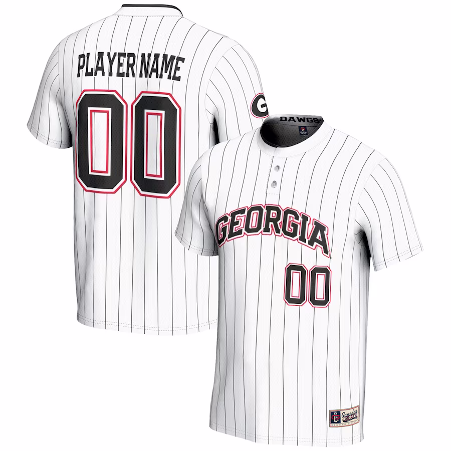 Georgia Bulldogs GameDay Greats Youth NIL Pick-A-Player Lightweight Softball Jersey - White - SUjersey01