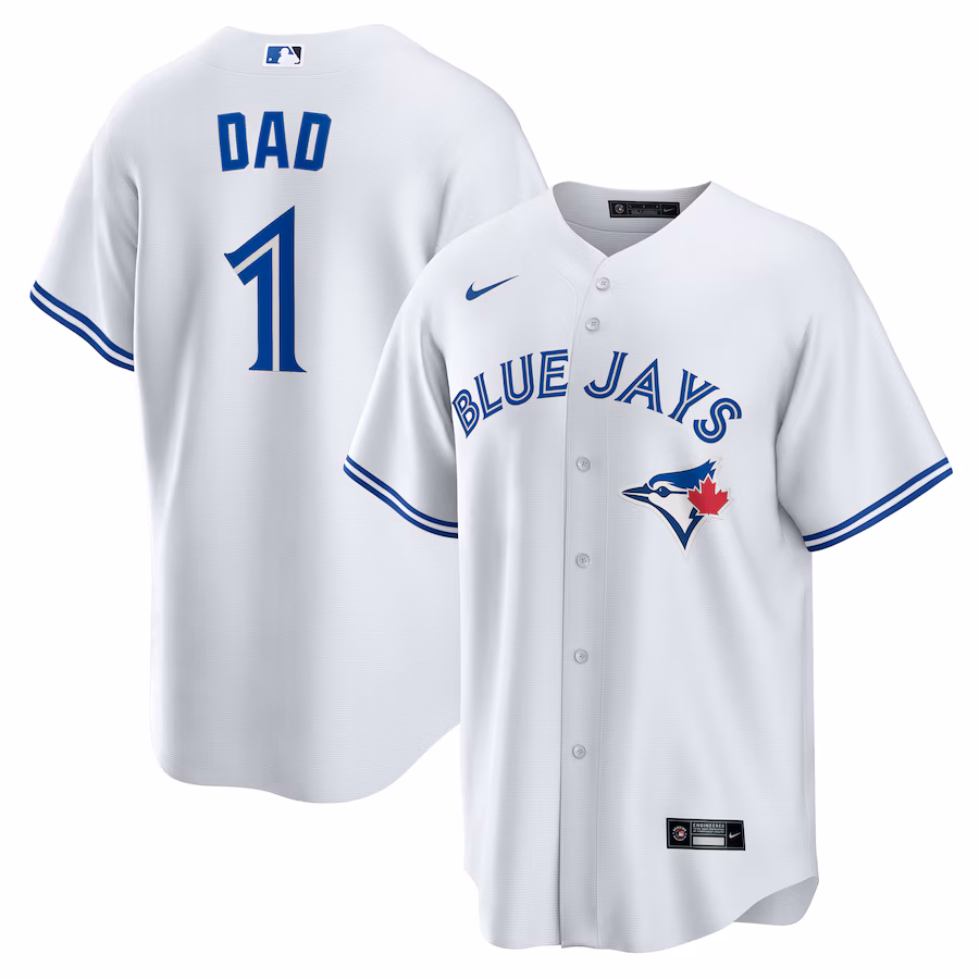 Men's Toronto Blue Jays Nike White #1 Dad Home Replica Jersey - SUjersey01