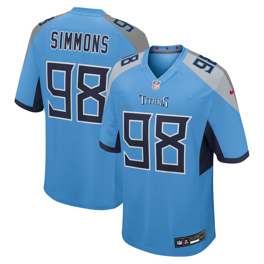 Men's Tennessee Titans Jeffery Simmons Nike Light Blue Team Game Jersey - SUjersey01