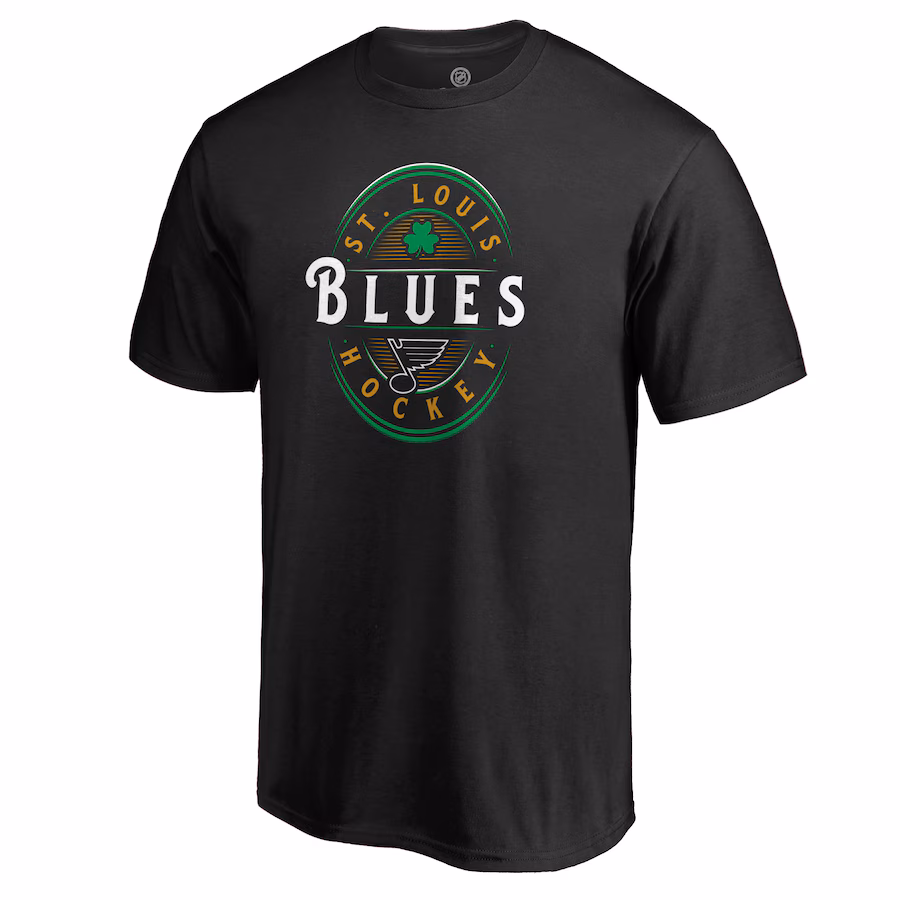 Men's St. Louis Blues Black St. Patrick's Day Forever Lucky T-Shirt - SUjersey01