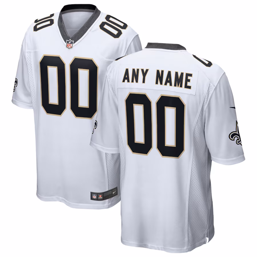 Men's New Orleans Saints Nike White 2018 Custom Game Jersey - SUjersey01