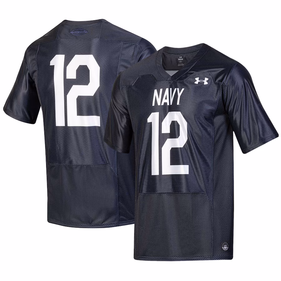 Youth Under Armour #12 Navy Navy Midshipmen Silent Service Replica Football Jersey - SUjersey01